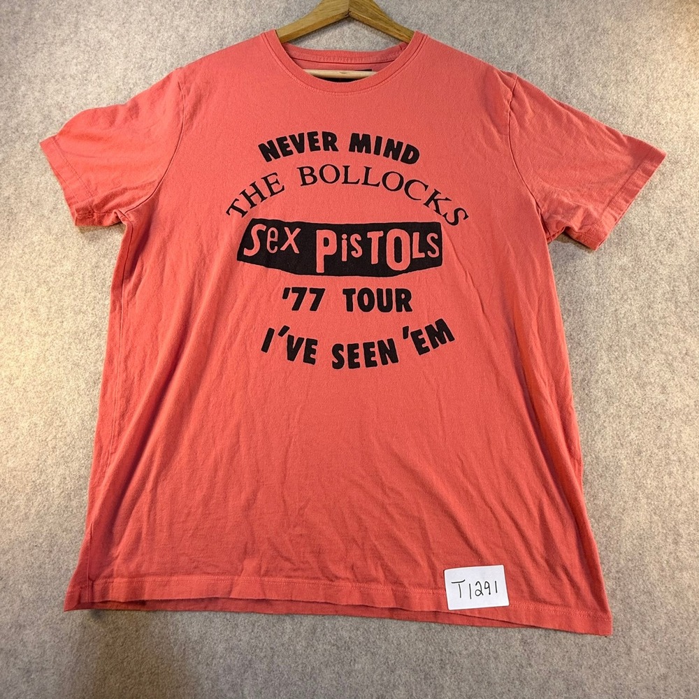 Sex Pistols Never Mind The Bollocks 77 Tour Graphic T-Shirt Pink‎ Mens XL